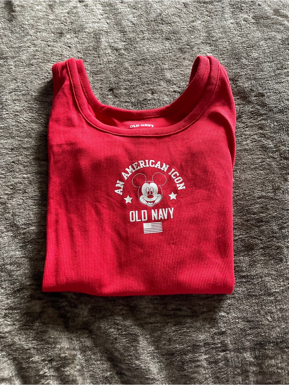 NWT-Old Navy Red Ribbed Disney Mickey Graphic Tank